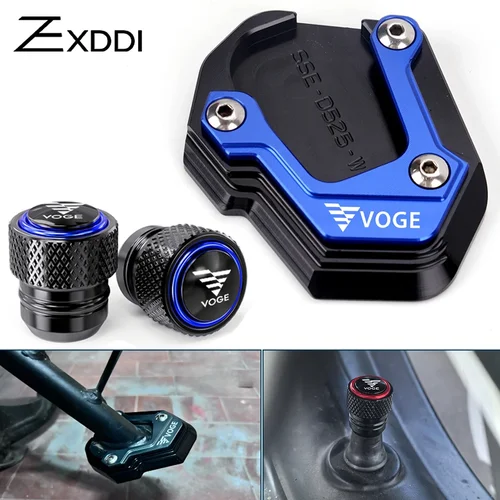 Para VOGE 900DSX 625DSX 525DSX DSX 900 625 525 DSX 2024 2025 soporte lateral para motocicleta soporte de pie placa agrandada tapas de válvula de neumático
