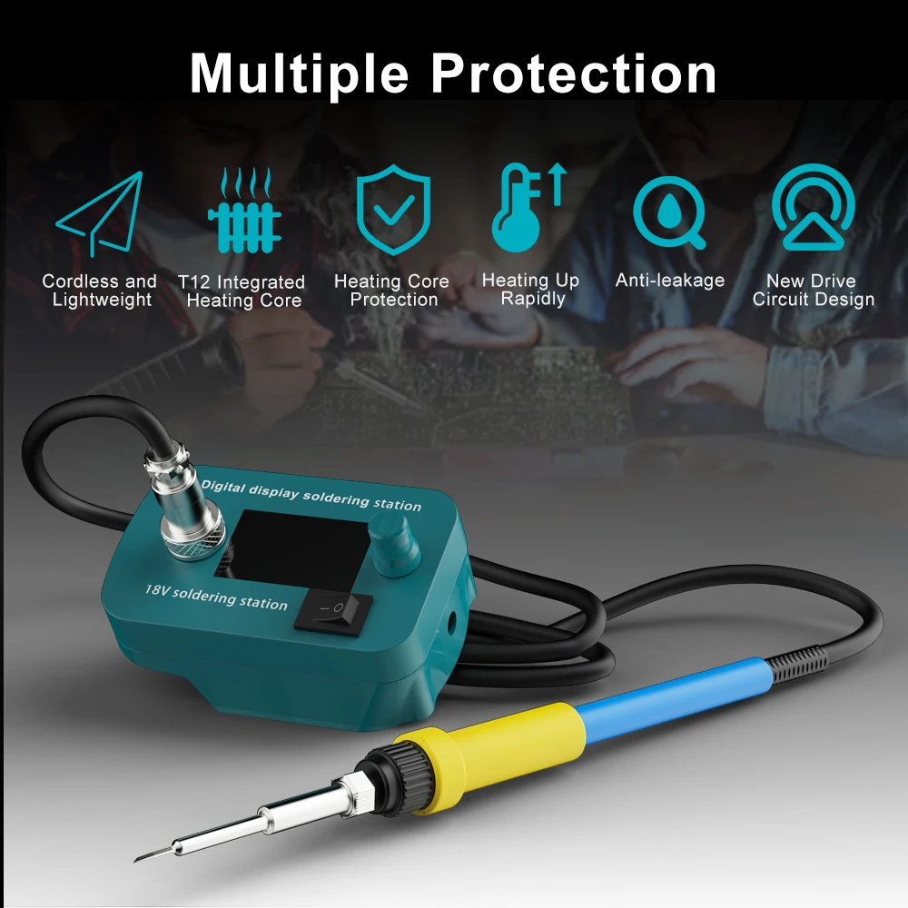 Cordless Soldering Iron Station Tool For Makita 14.4V-18V Battery BL1830 BL1840 BL1850 BL1860 Battery 60W PCB Soldering Tool