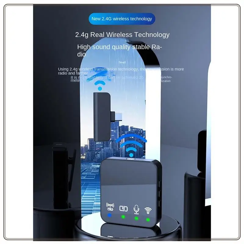 ميكروفون راديو لاسلكي Lavalier إلغاء الضوضاء ميكروفون تسجيل الصوت والفيديو للهواتف الذكية لايف متين وسهل التركيب