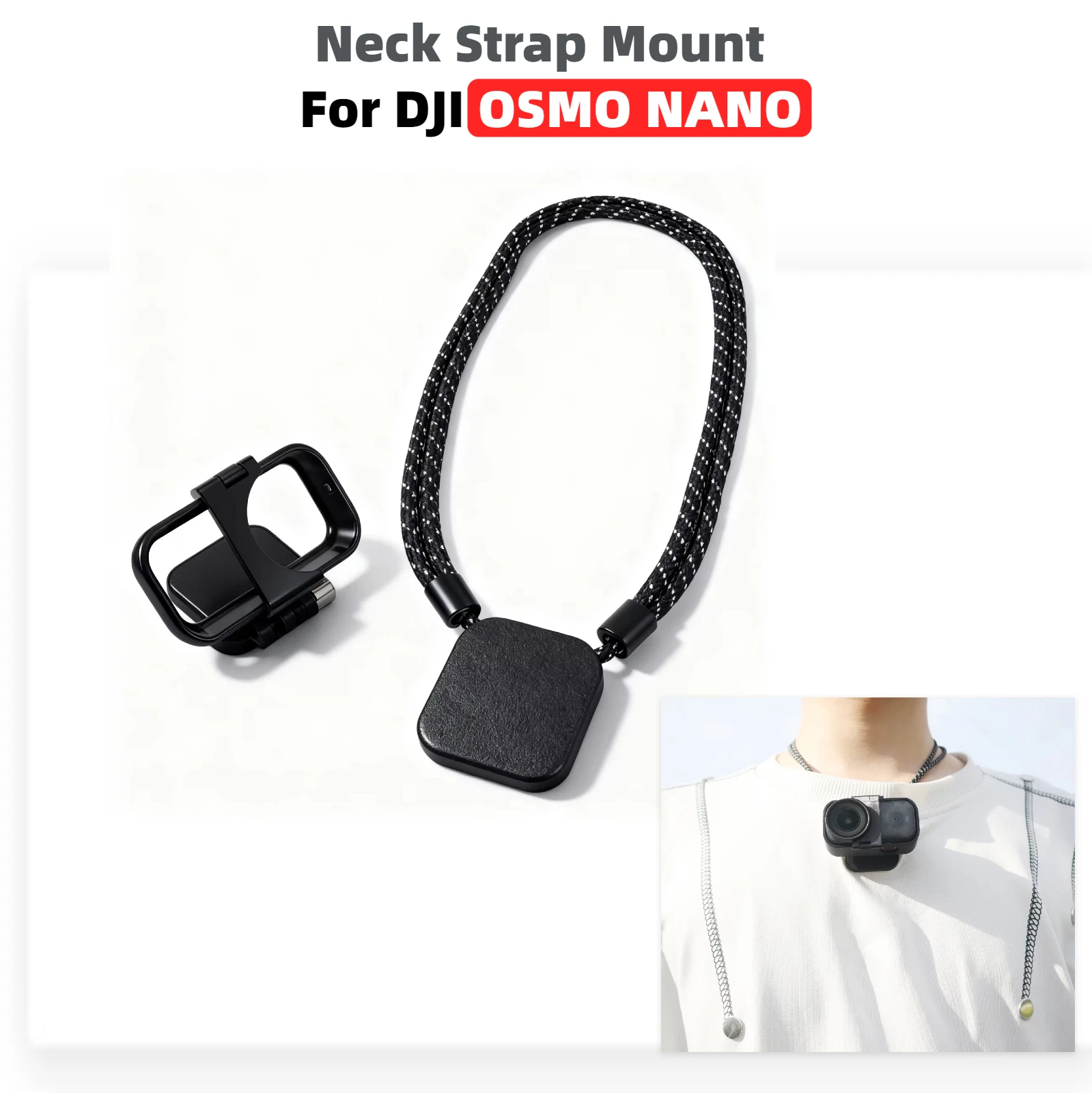 

Magnetic Clasp Design Neck Strap Mount for DJI OSMO NANO Action Camera Ultra-wide Rotation