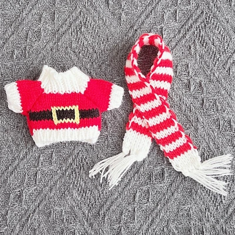 

17 см милая мини-плюшевая кукла, одежда, аксессуары для корейки Kpop Exo Labubu Idol, рождественский вязаный свитер, подарок для детей