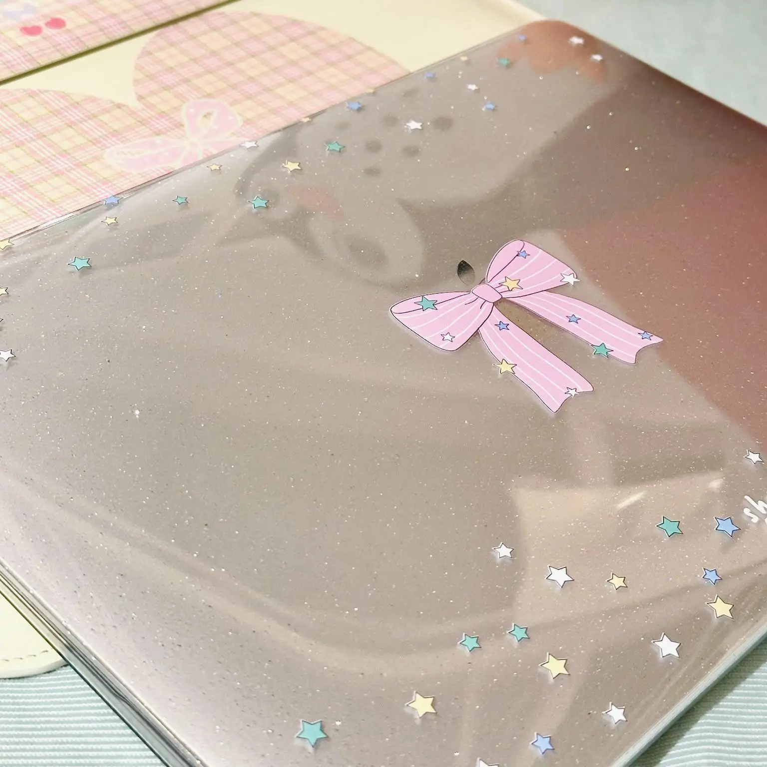 Ins Pink Bow Colorful StarShining Laptop Case For Macbook Air 13.6 M4 NEO 15 M3 Hard Cover For Mac Book Pro 13 M1 M2 14 M4 M5 16