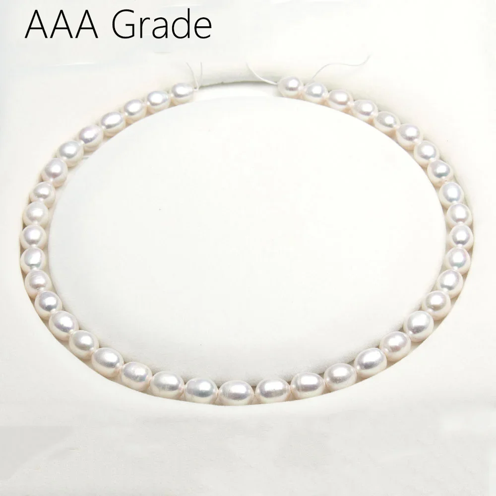 

Класс ААА в форме риса, высококачественные бусины из натурального пресноводного жемчуга, белые нитки для DIY, браслет, серьги, аксессуары