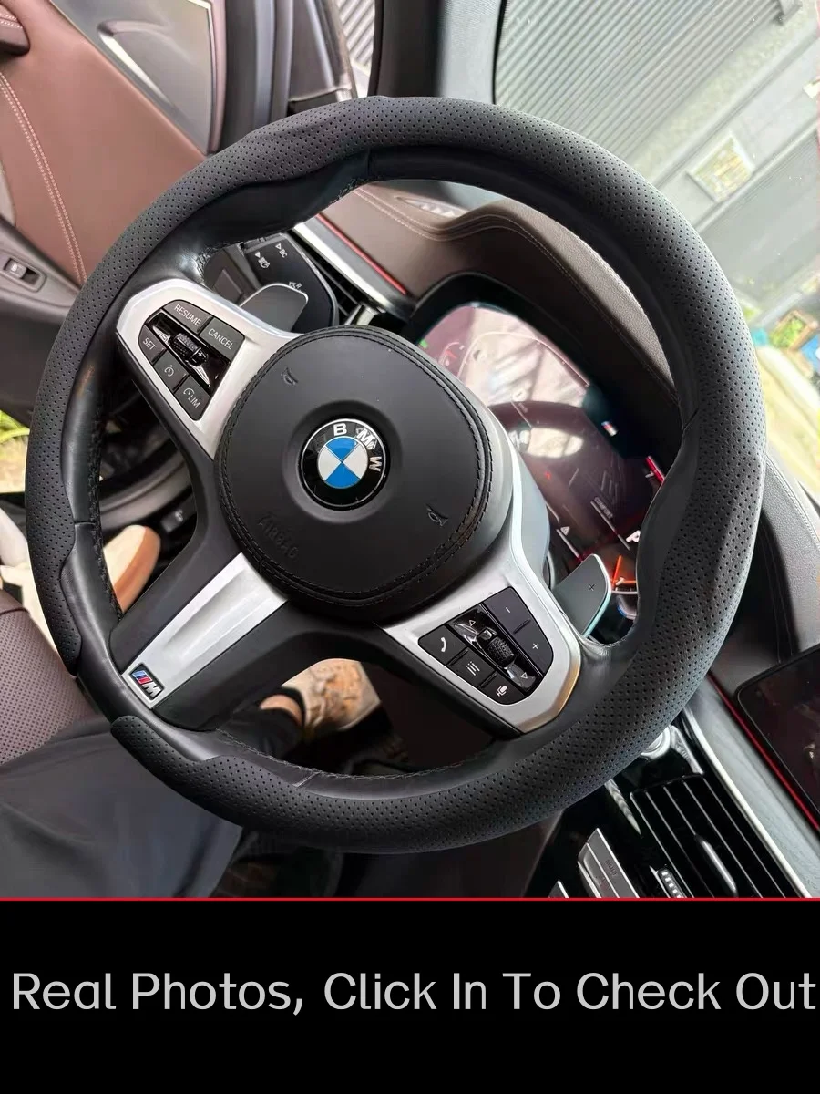 

For BMW M Car Steering Wheel Cover G20 F11 E87 F30 F10 x3 G01 x5 F40 F16 M3 X1 X7 1 3 5 7 Series 8D Nappa Leather Anti-slip