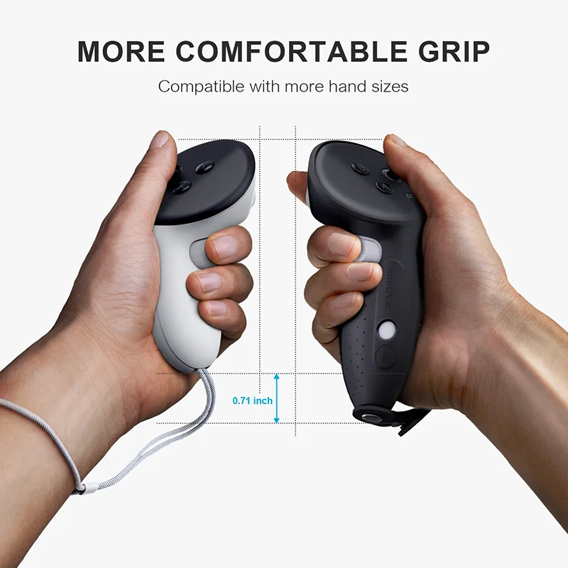 BOBOVR G3 Plus Controller Grips Cover for Meta Quest 3 Comfort Grip Cover for Quest 3S VR Controllers Straps Silicone Covers