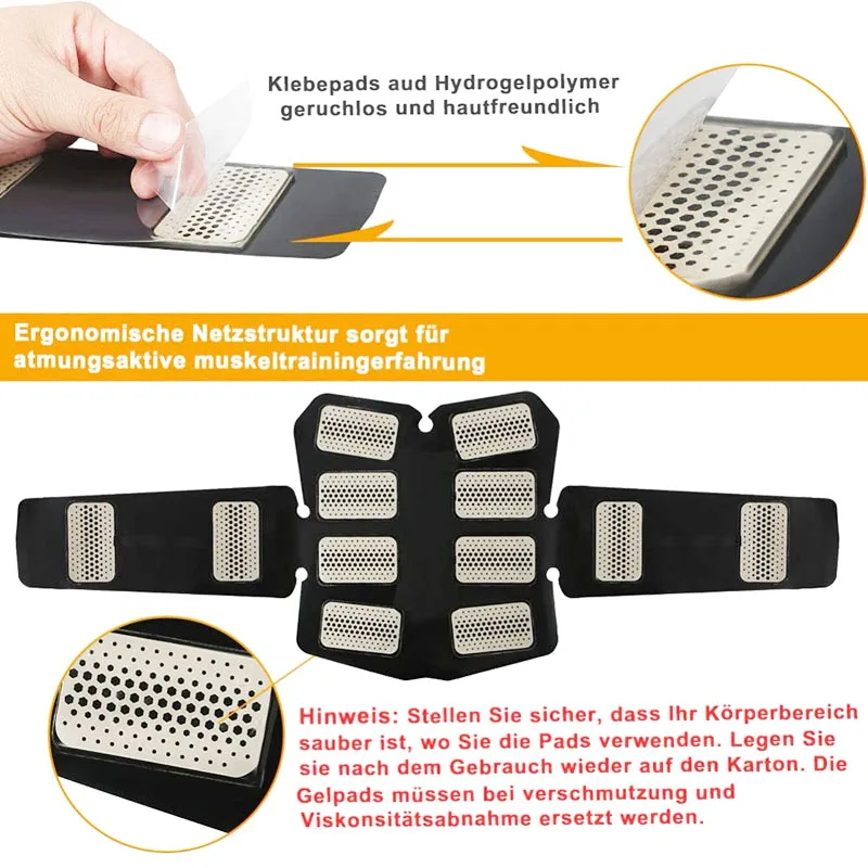 EMS Muscle Stimulator Massager Abdominal Trainer Belt Body Slimming Massage Smart Fitness Training Electric Weight Loss Stickers
