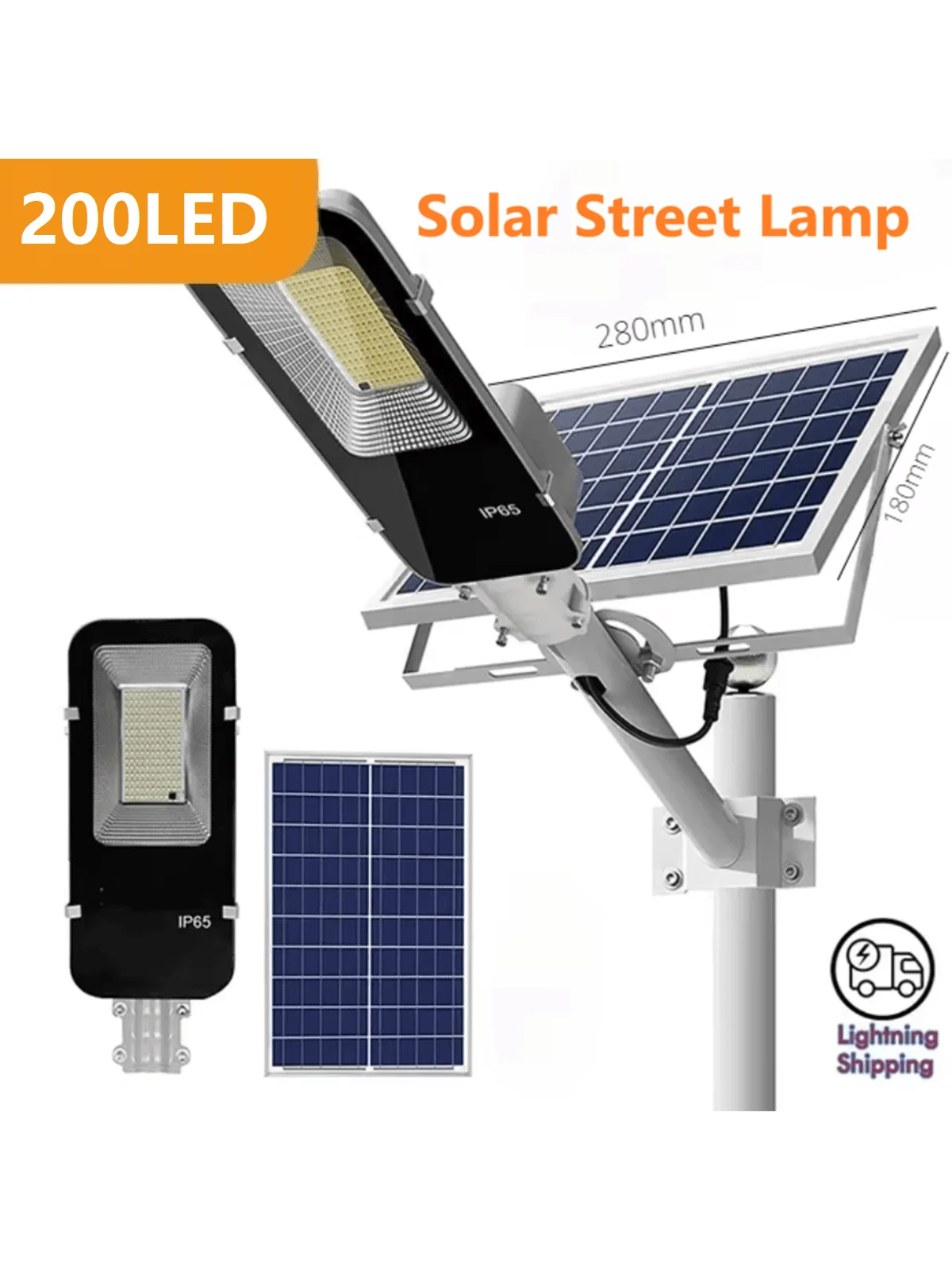 

Super Bright Solar Street Light Outdoor-Heavy Duty Metal Waterproof IP65 Park Garden Garage Playground Commercial Lighting