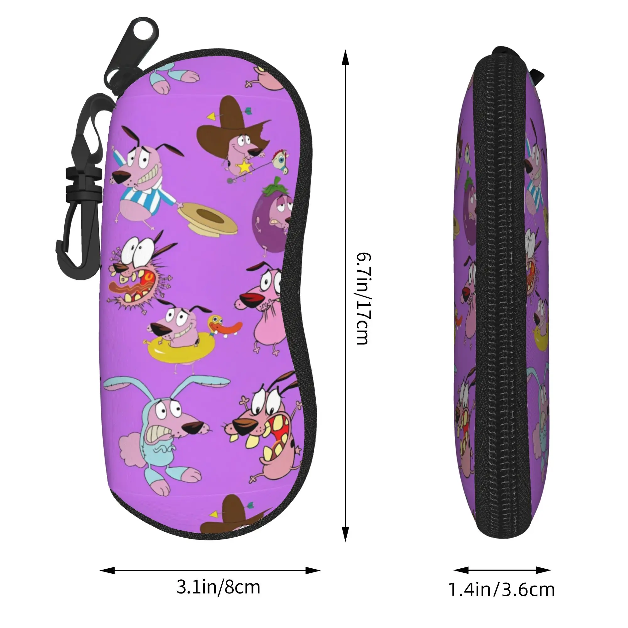 Étui à lunettes Courage the Cowardly Dog, pochette pour lunettes de soleil, pour hommes et femmes, sac à lunettes tendance, étuis à lunettes originaux