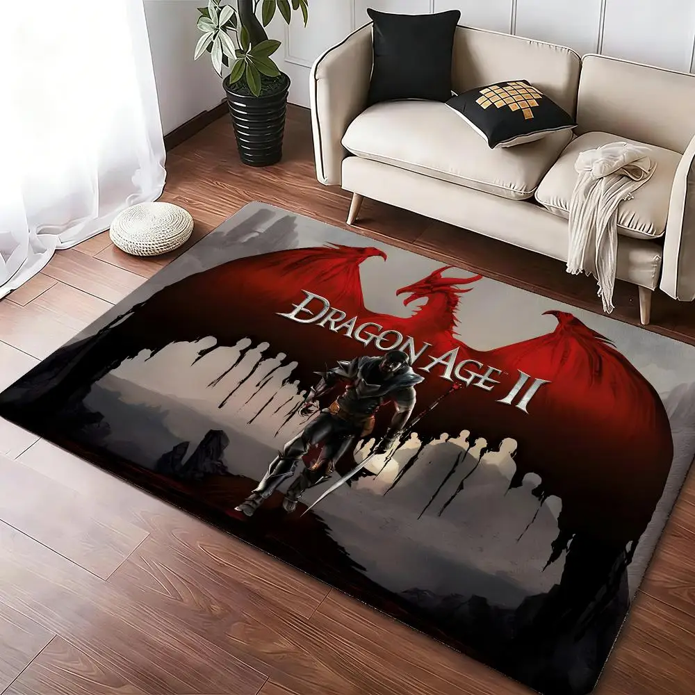 Game D-Dragon Age The Veilguard Floor Mat Soft Thickened Absorbent Non-Slip Bedroom Living Room Door Mat Home Decor Flannel Rugs