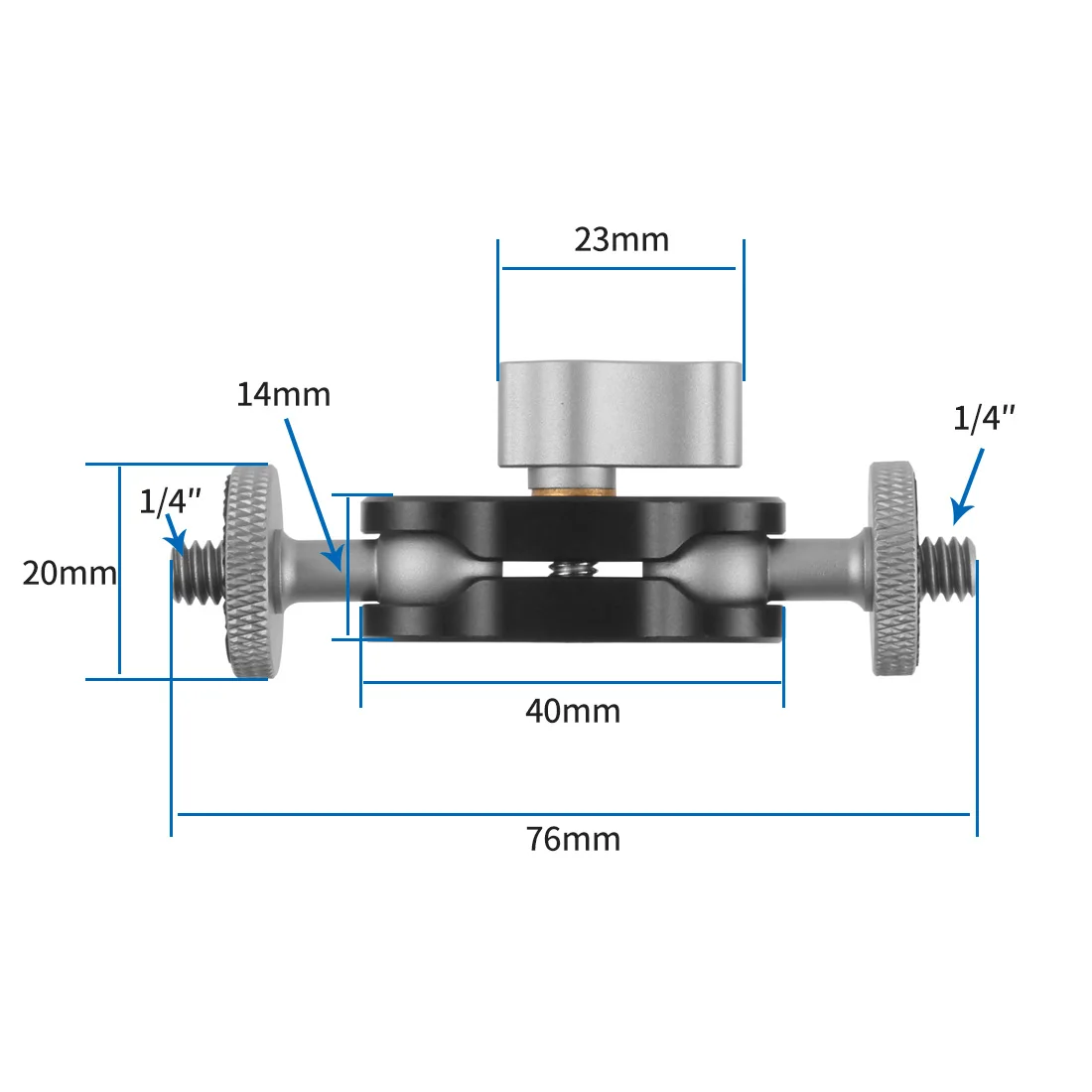 Dual Ball Head Magic Arm Swivel Mount Adapter mit 1/4'' Schraube für DJI OSMO360 für DSLR Kamera Video Monitor Licht Mikrofon Halterung – Detail 6