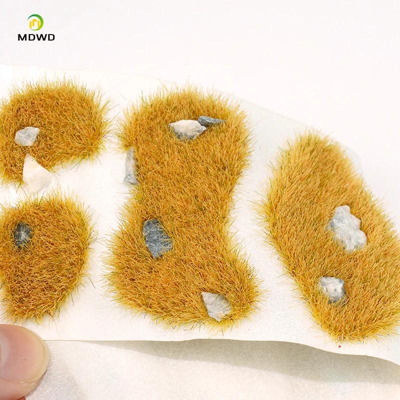 1 boîte de blocs de jardin d'herbe de modèle statique, blocs de pelouse miniatures faciles à utiliser, Kit de modèle de Terrain pour Diorama d'architecture de jardin