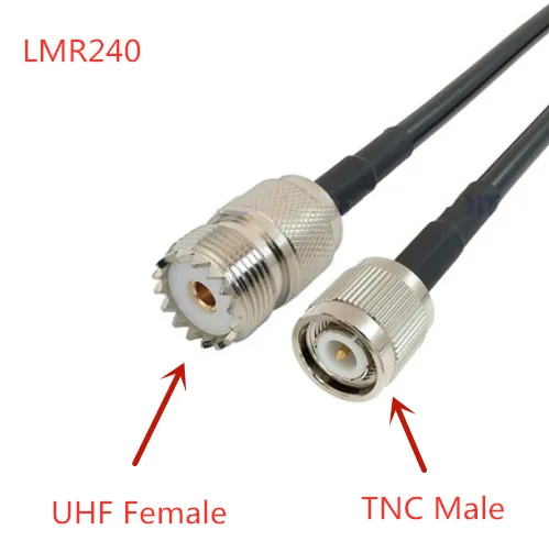 LMR240 Cable TNC Male to UHF Female jack Adapter LMR-240 50-4 Pigtail RF Coaxial Jumper Cable 0.1-20m