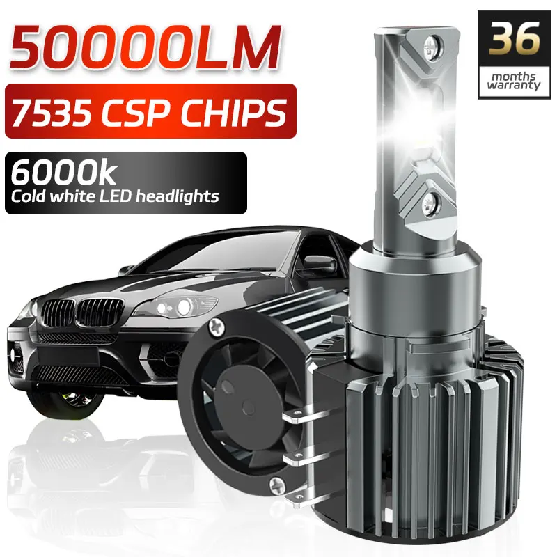 

2Pcs H15 LED Bulbs 80W 40000LM Super Bright 6000K White Light Waterproof Car Headlight