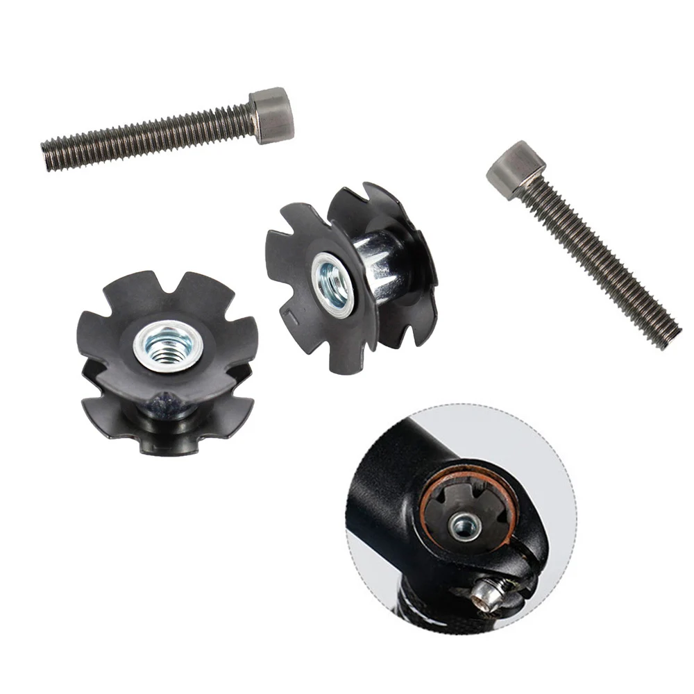 

2pc Bicycle Steer Tubes 28.6mm Ahead MTB Fangled Nut Front Fork Mount Core Fastening Bolts Bike Headset Star Nuts Accessories