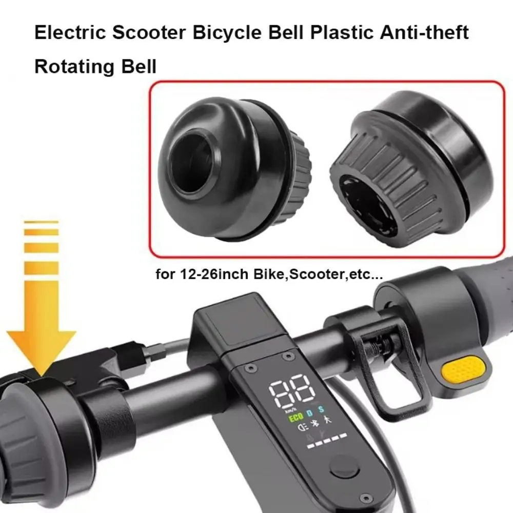 Plastic Electric Scooter Bicycle Bell Anti-theft Black Rotating Bell Grip Invisible Bell for G30 G30P/ G30LP/ G30D KickScooter