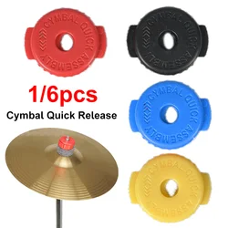 6pcs Placstic Cymbal Mates, Quick Release Cymbal Nut & Cymbal Mate For 8mm Threaded Cymbal Stands