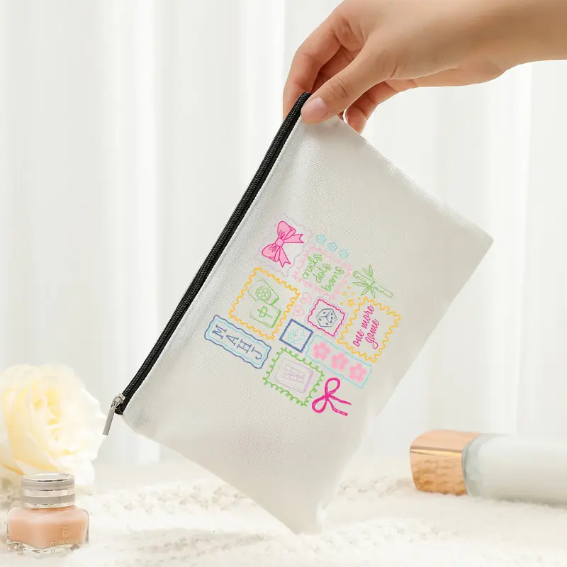 Mahjong Playertheme Travel Cosmetic Bag Lightweight Foldable Makeup Bag with Secure Zipper Mahjong Club Game Lover Gifts