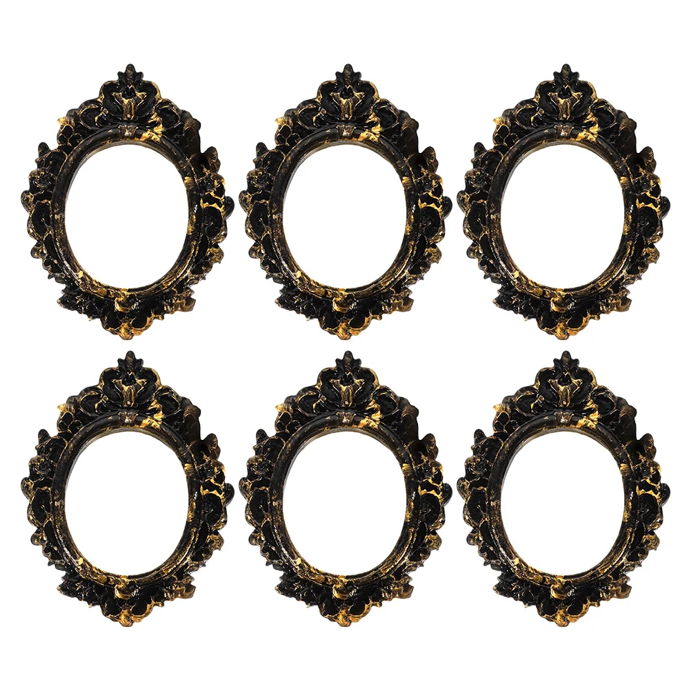 

6 Pcs Mini Photo Frame Miniature Frames Wall Creative Picture Ornament Resin Retro