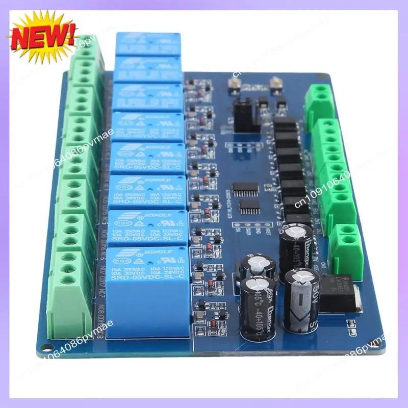 Module de relais T24C Modbus-Rtu 8 canaux Modbus RTU 8 entrées de commutation Communication RS485 TTL Durable facile à utiliser