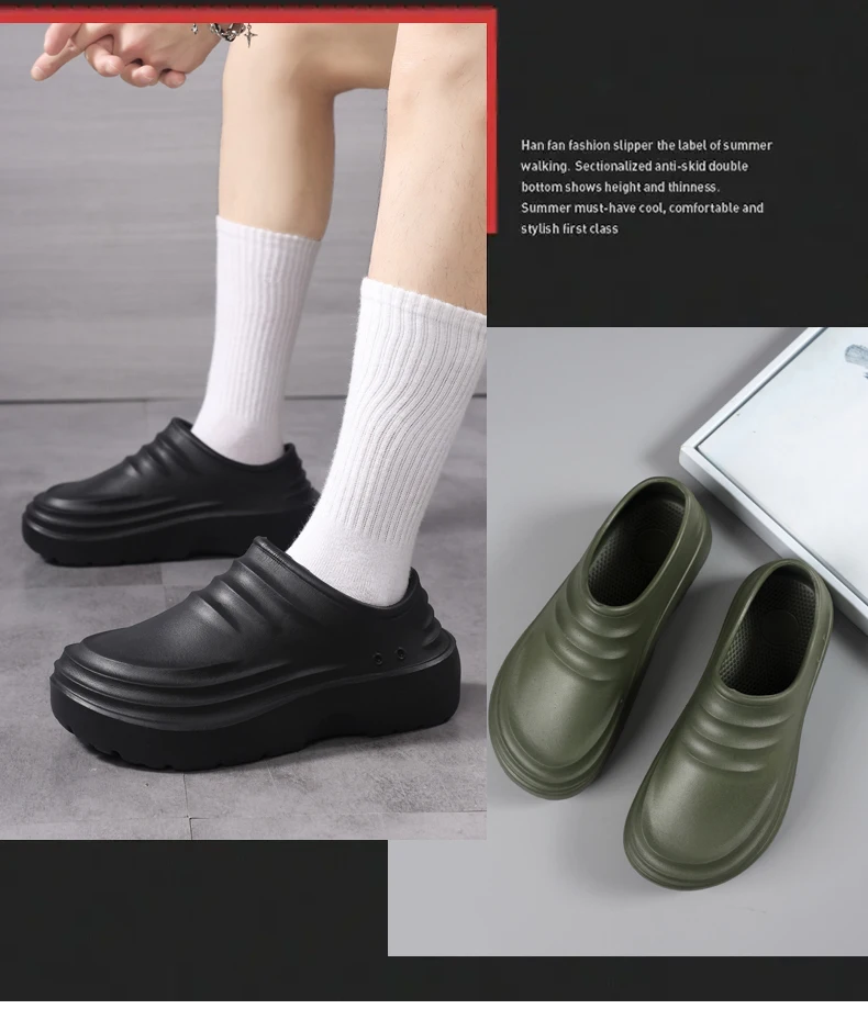 Hotel-Kochschuhe, Ganzjahres-Arbeitsschuhe, rutschfest, wasserdicht, ölbeständig, Herren-Freizeitschuhe, vielseitig einsetzbar, leichte EVA-Outdoor-Gartenschuhe – Detail 4