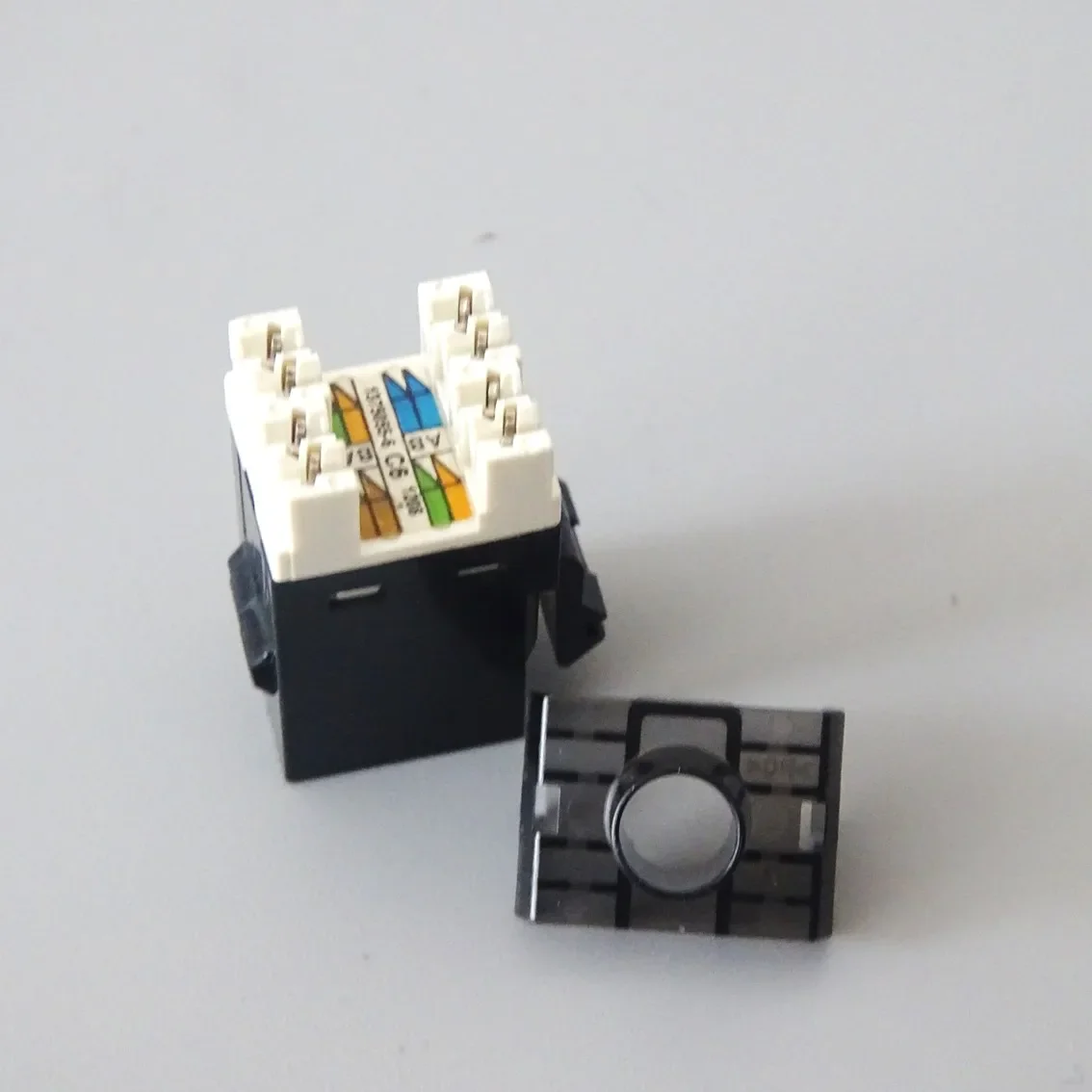 RJ45 connector CAT. 6- Category 6 180 degree network module with hook (5) blue and black