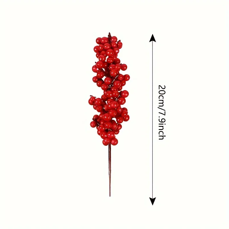 12/1PCS Set leuchtend roter künstlicher Weihnachtsbaum-Dekorationsbeeren - DIY-Feiertagsdekoration – Detail 4