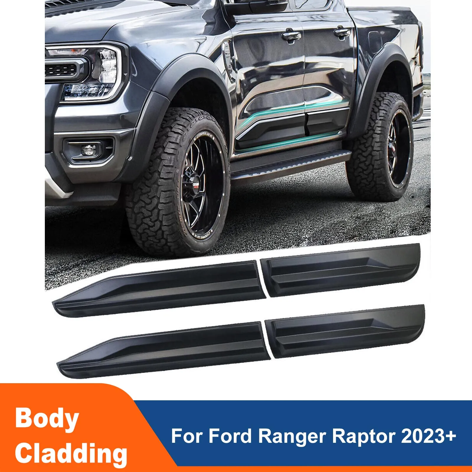 Body Door Side Molding Cover Trim protector Body Cladding For Ford Ranger Raptor T9 2022 2023 2024 4X4 Car Accessories