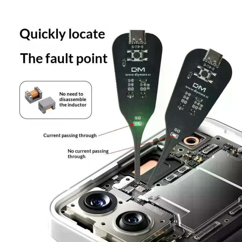Non-Contact Inductance Tester Coil Detection Tool, Quick Fault Check Diagnostics for PC & Mobile Motherboard Repair