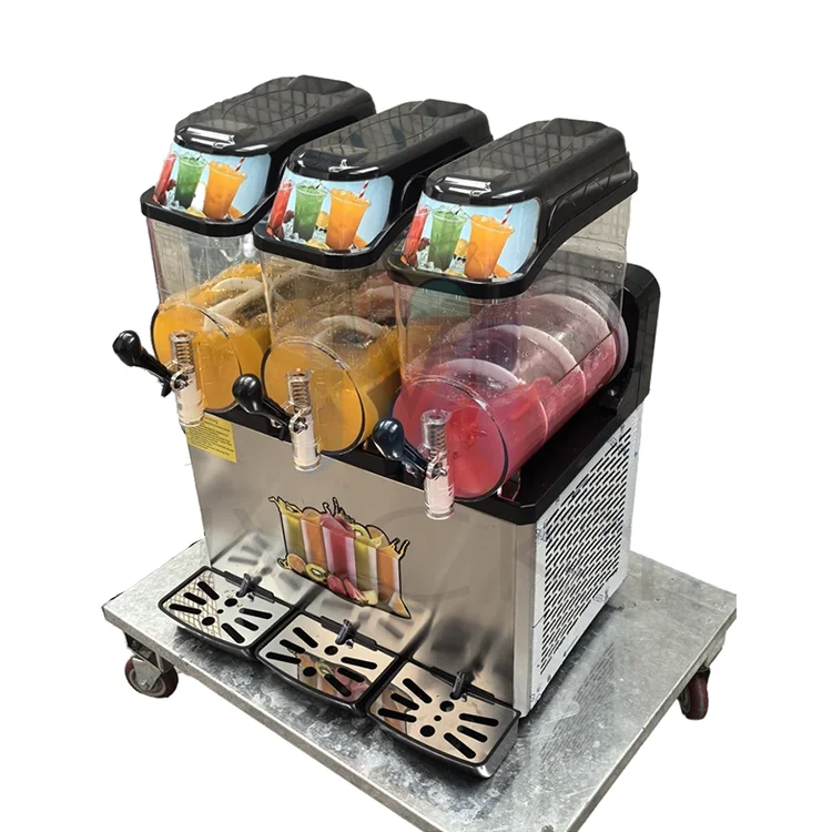 12,5 Venta caliente comercial máquina de bebidas congeladas de hielo granizado comercial 220v 3 bañeras 220v 110v panadería barata Granita italiana granita Mac