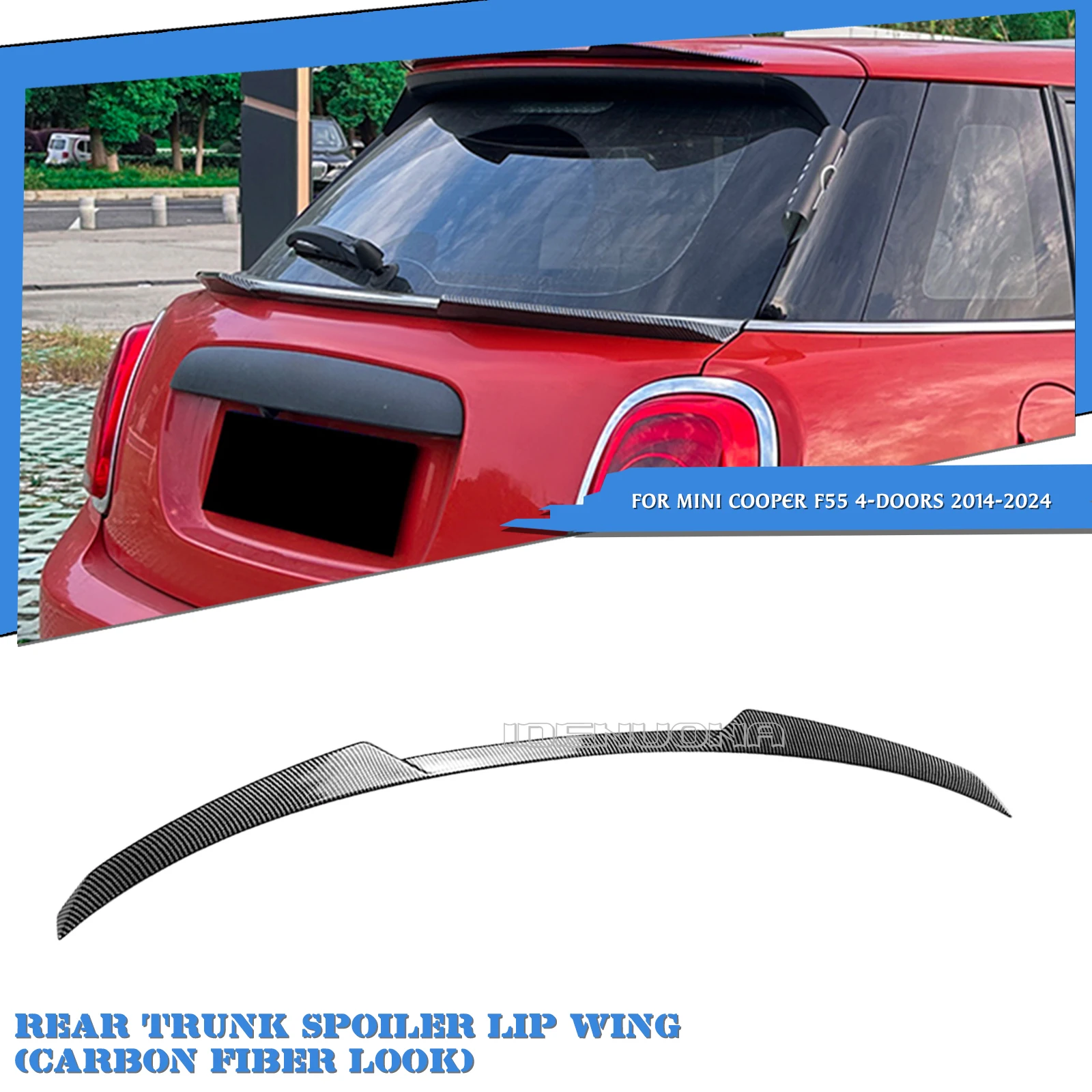 

Center Spoiler Rear Middle Wing Tail Lip Lid For Mini Cooper F55 4 Door 2014-2024