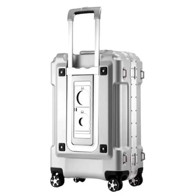 20 Inch Aluminum Frame Suitcase with Cup Holder Boarding Box 24 29 Inch Travel Case New Multifunctional Trolley Case