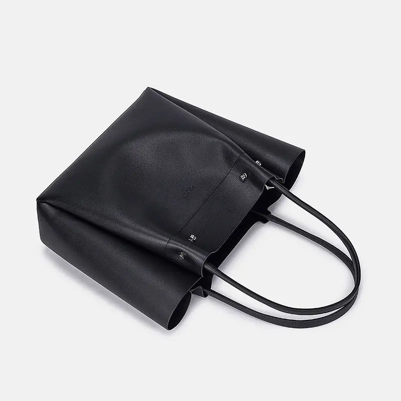 Nuevo bolso de mano negro de invierno para mujer, bolso de hombro de gran capacidad, bolso informal para ir al trabajo, bolso de viaje, mochilas para niñas, bolso con asa superior