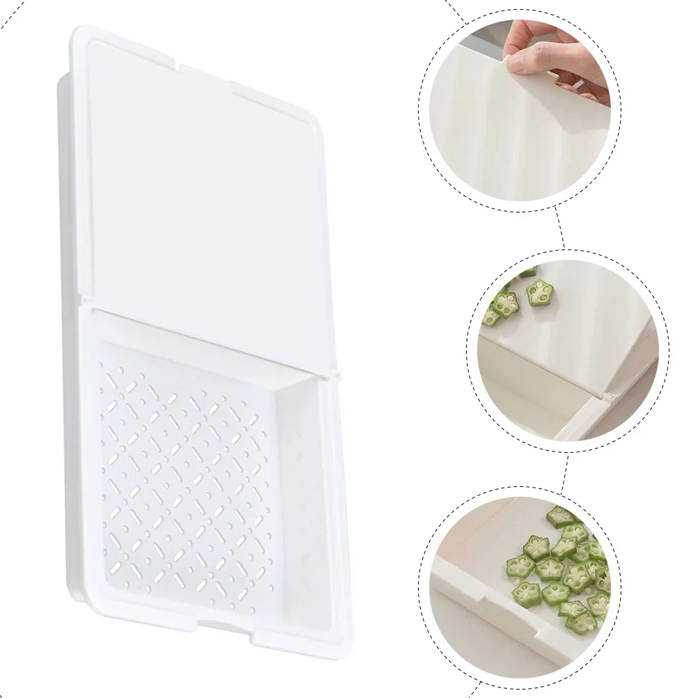 

Plastic Cutting Storage Tray Multifunctional Reusable Cutting Board Kitchen Scalable Drain Chopping Boards Containers Reusable