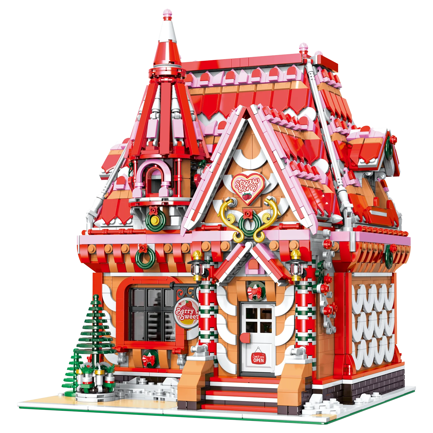 ใหม่น่ารัก 33204 Strawberry House Building Blocks อิฐ City Street View ชุดประกอบอิฐของเล่นสําหรับสาวคริสต์มาสของขวัญ