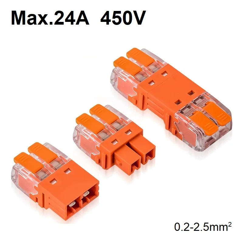 Wiring Pluggable Connector 24A 450V with Lever Operating, for both Fine Stranded and Solid Conductors