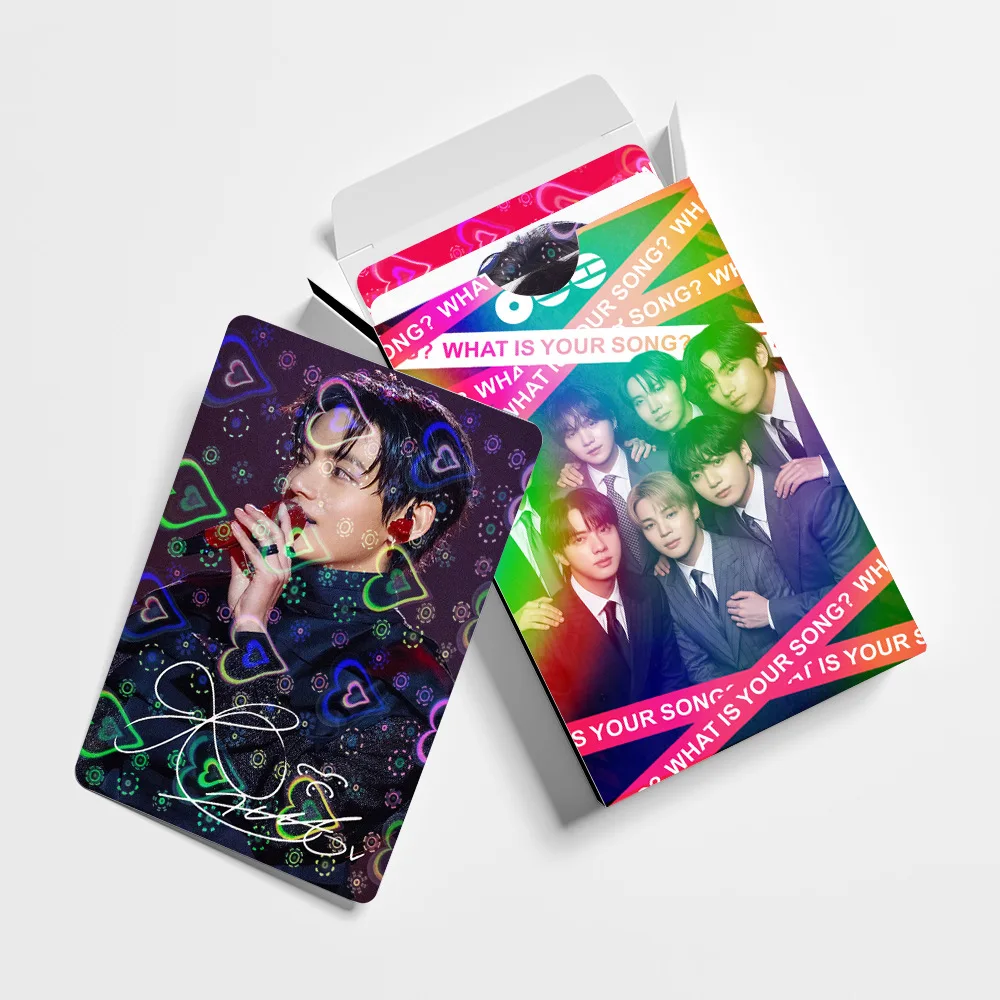 

New 60-piece Heart Film Holographic Card Boy Group Album Self-Printed Flash Card LOMO Card Greeting Card Gift