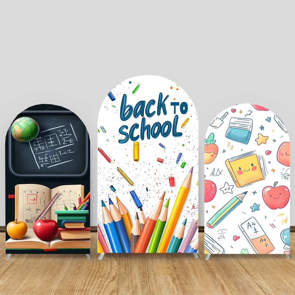 

Back to School Double-sided Arch Backdrop Books School Bag Party Decor Photo Arch Background Cover