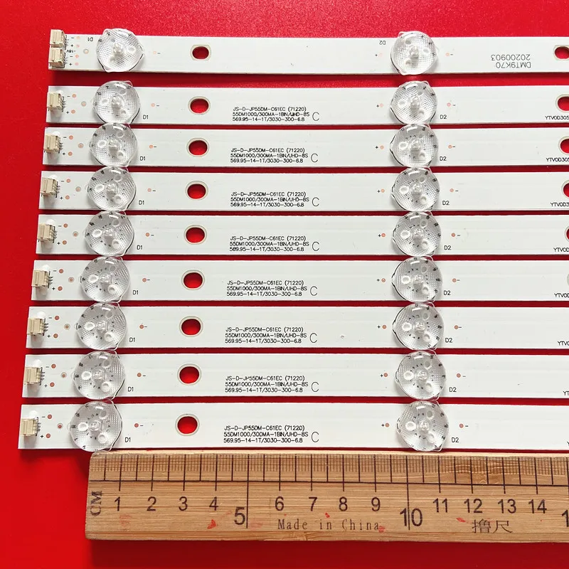 LED Strip For UHD HIGH ONE HI5502UHD-MM D55-M30 Nordmende ND55KS4000 JS-D-JP55DM-A51EC B51EC 55DM1000/300MA-1BIN FHD