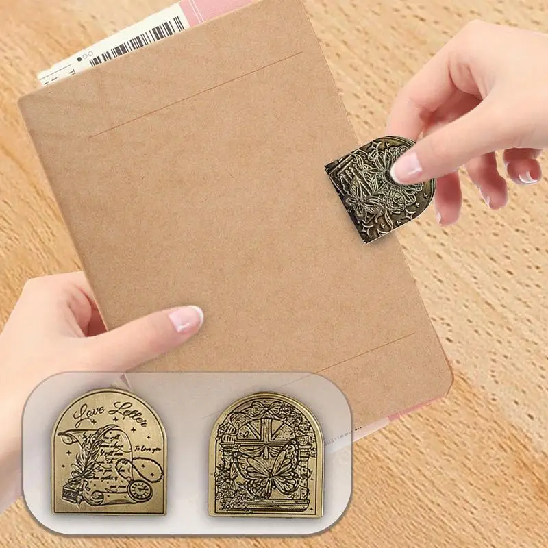 종이 바인더 금속 클립 금속 책 바인더 빈티지 페이지 클립 여행자 학생 문구 장식 빌 바인더, 책 애호가