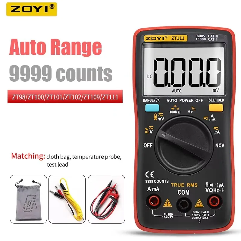 ZOYI multimetro digitale DC/AC tensione corrente capacità Hz diodo Ohm Tester amperometro voltmetro retroilluminazione ZT98 ZT100 ZT101 ZT102