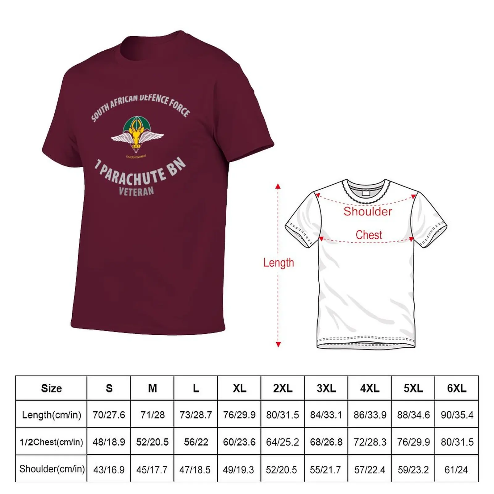 New SADF 1 Parachute Bn (Parabat) Veteran T-Shirt plus size tops cat shirts tees vintage t shirt fruit of the loom mens t shirts