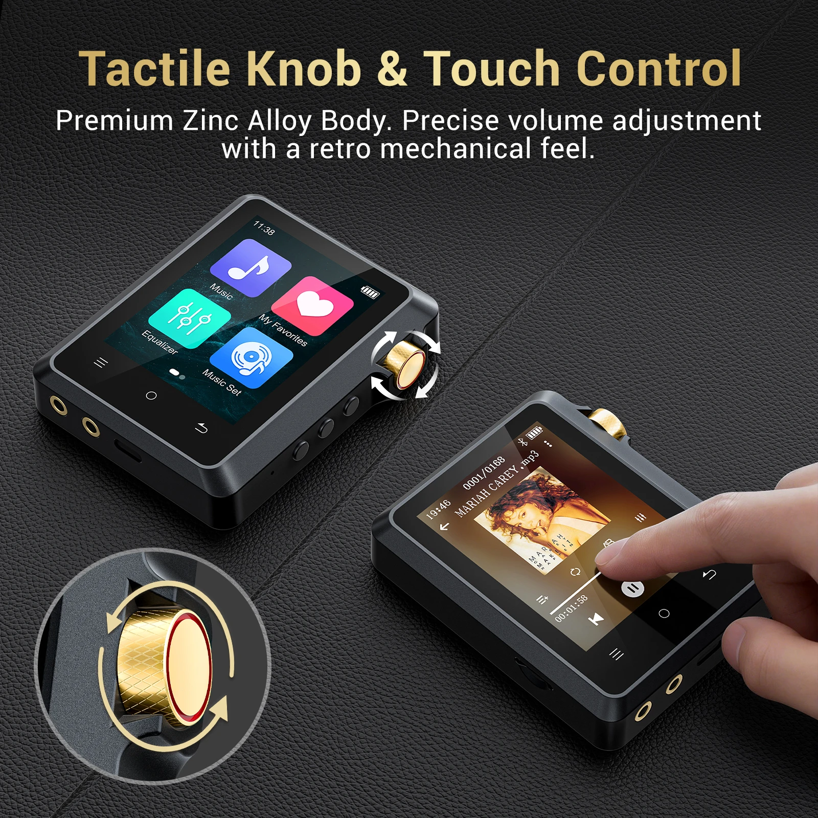 64GB HiFi Lossless MP3 Player Bluetooth 5.3 Hi-Res Sound Portable 3.5mm Jack Long Battery Life 256GB TF Expandable Festival Gift