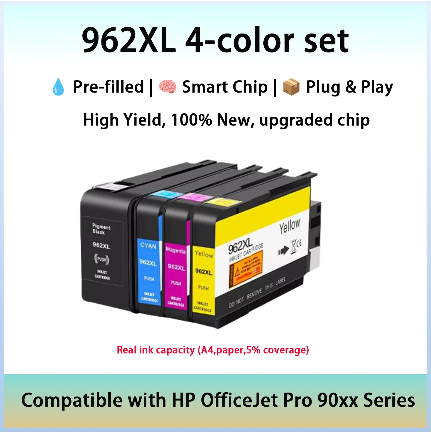

962 962XL Ink Cartridge Compatible For HP OfficeJet Pro 9010 9012 9015 9020 9022 9025 9029 Printe