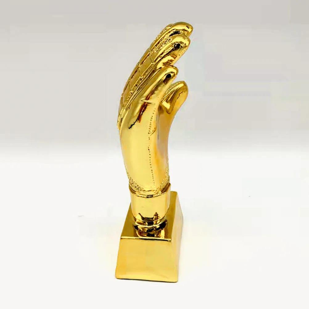 Sarung Tangan Kiper Piala Sepak Bola Mini Penghargaan Abs Ukuran Kecil Tahan Aus Warna Halus Penyimpanan Jangka Panjang Dekoratif
