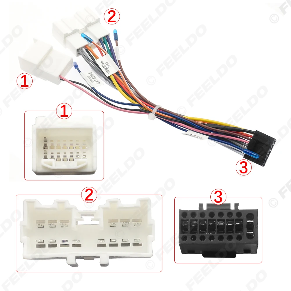 Car 16pin Power Cord Wiring Harness Adapter For Mitsubishi Pajero Sport (06-09) Installation Head Unit