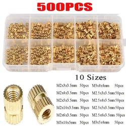 M2 M2.5 M3 M4 M5 M6 M8 M10 Brass Threaded Insert Nut Kit Hot Melt Heat Knurled Embed Injection Copper Insertnut for 3D Print