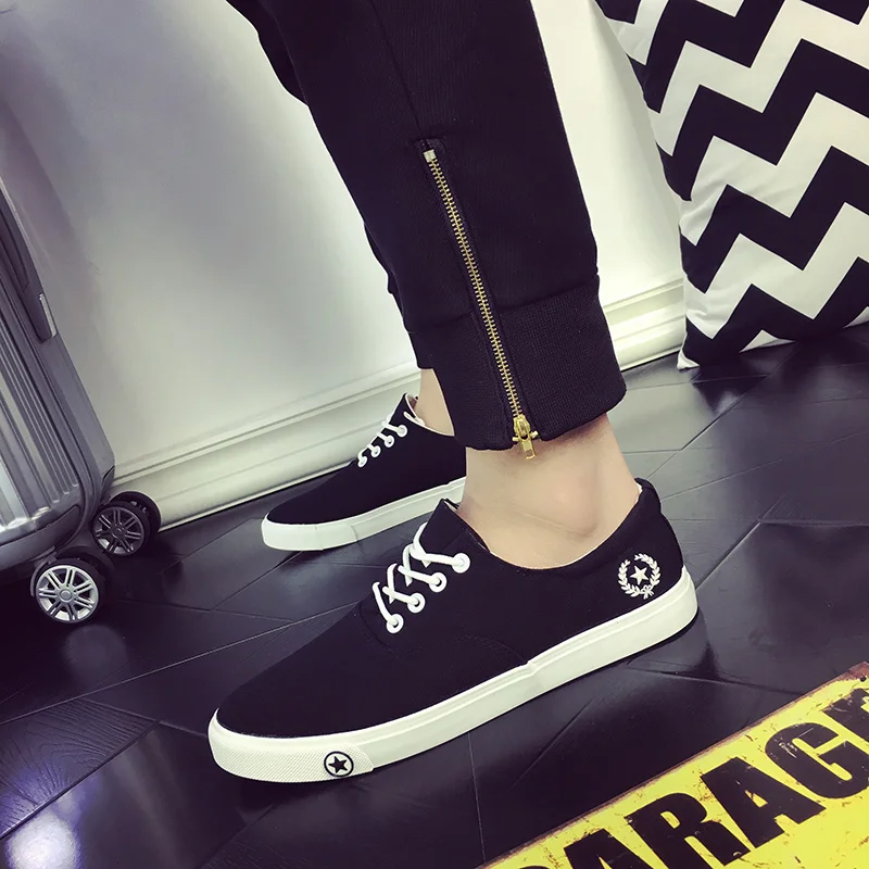 

Корейский низкий топ Canvas oes со шнуровкой Bla And White Trendy oes для мужчин и женщин Couple oes Student oes Board oes