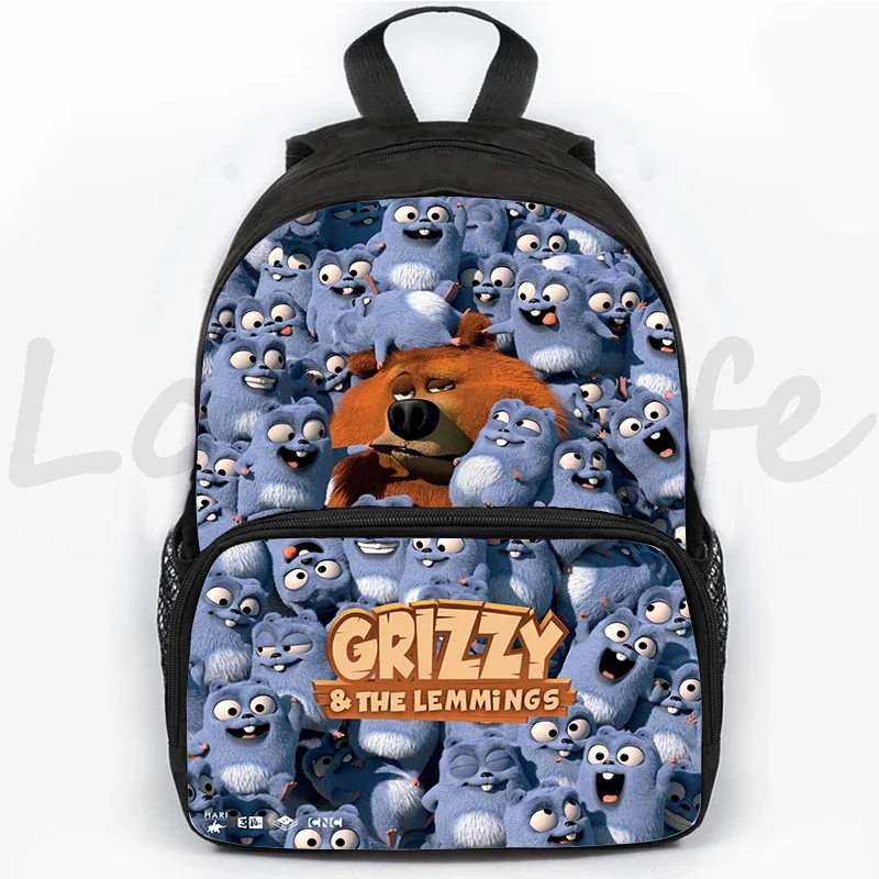 Grizzy And The Lemmings Backpack Girls Boys School Bag Students Cartoon Rucksack kids Mochila Sunlight Grizzly Bear Backpacks