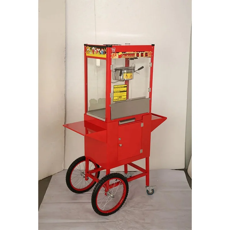 High Productivity Popcorn Machine With Cart Commercial Popcorn Mini Machine for Making Carame