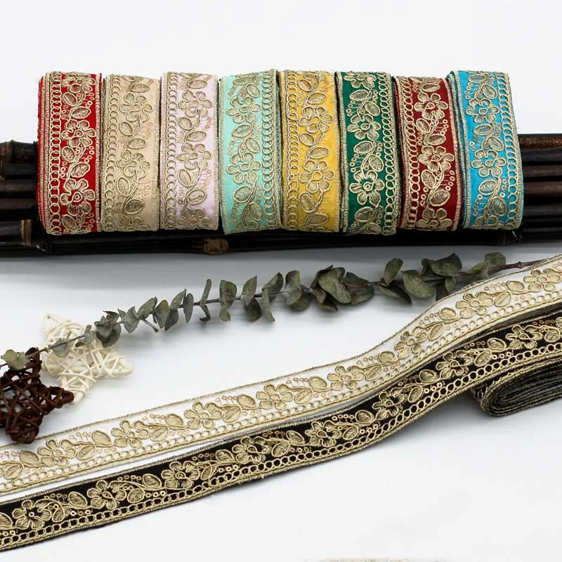 

30Yards Jacquard Lace Trims Ribbon Ethnic Webbing Tapes Fabric DIY Sewing Accessories 3cm